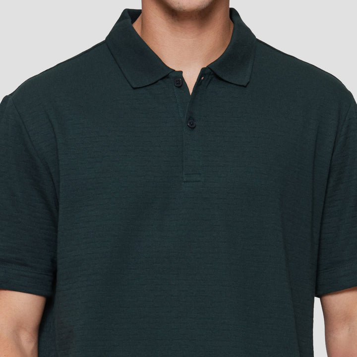 Cole Solid Repeat Texture Men's Polo Shirt