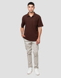 Cole Solid Texture Masdut Waffle Pocket Kaos Polo Pria
