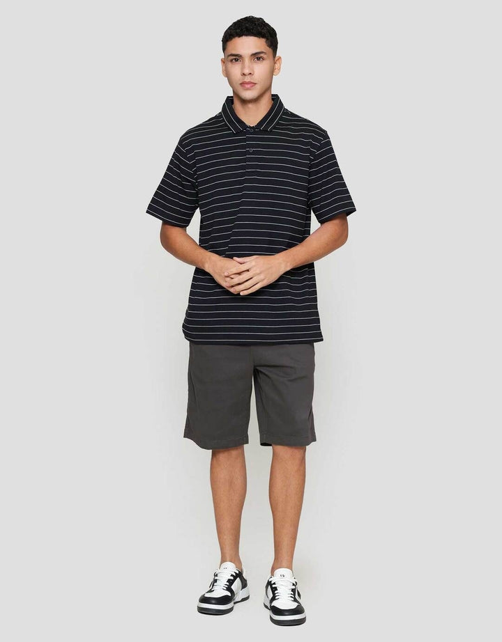 Cole Stripes Jcrew Collar Shell Fabric Kaos Polo Pria