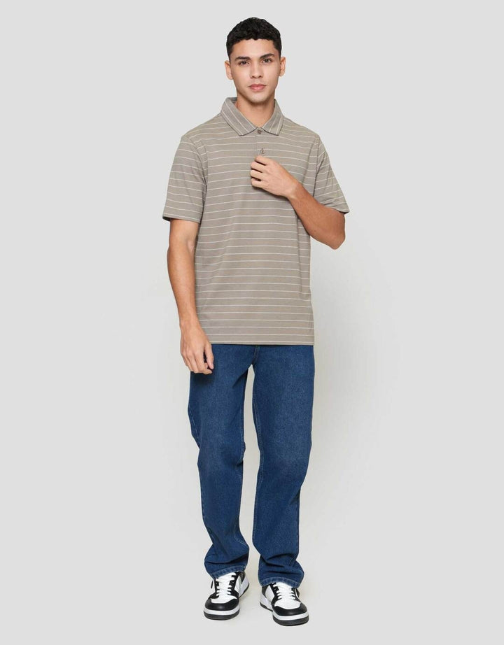 Cole Stripes Jcrew Collar Shell Fabric Kaos Polo Pria