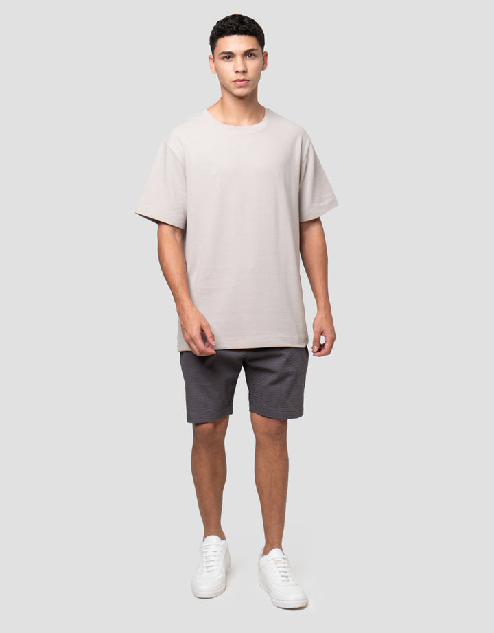 Cole Solid Texture Ottoman Roundneck Kaos Pria