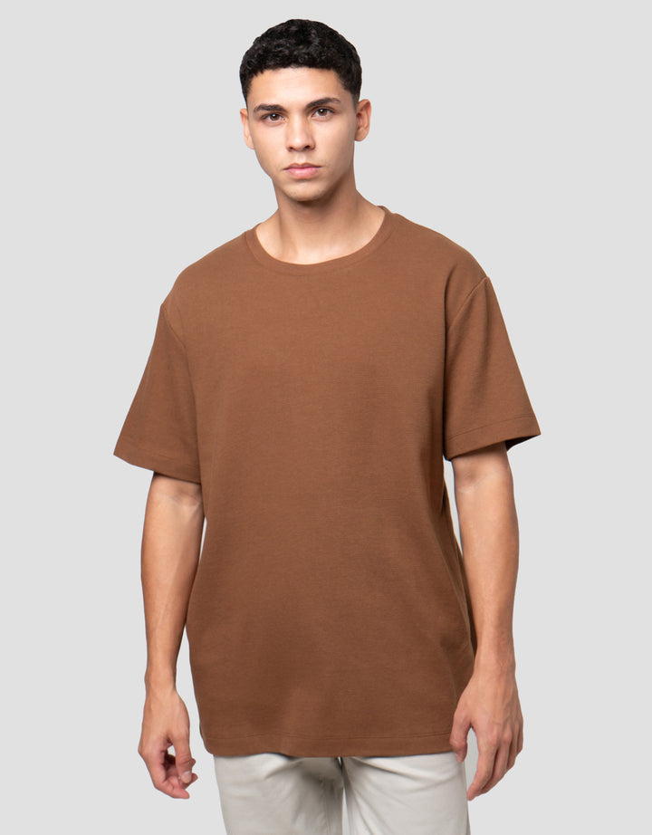 Cole Solid Texture Ottoman Roundneck Kaos Pria