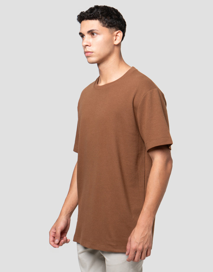 Cole Solid Texture Ottoman Roundneck Kaos Pria