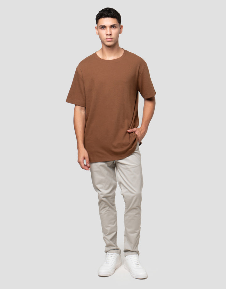 Cole Solid Texture Ottoman Roundneck Kaos Pria