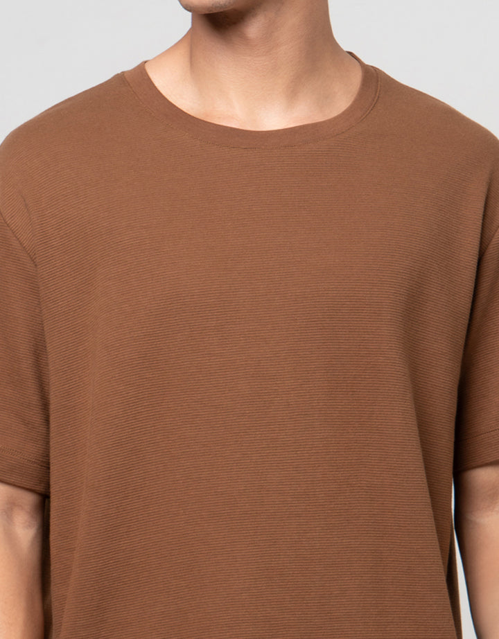 Cole Solid Texture Ottoman Roundneck Kaos Pria