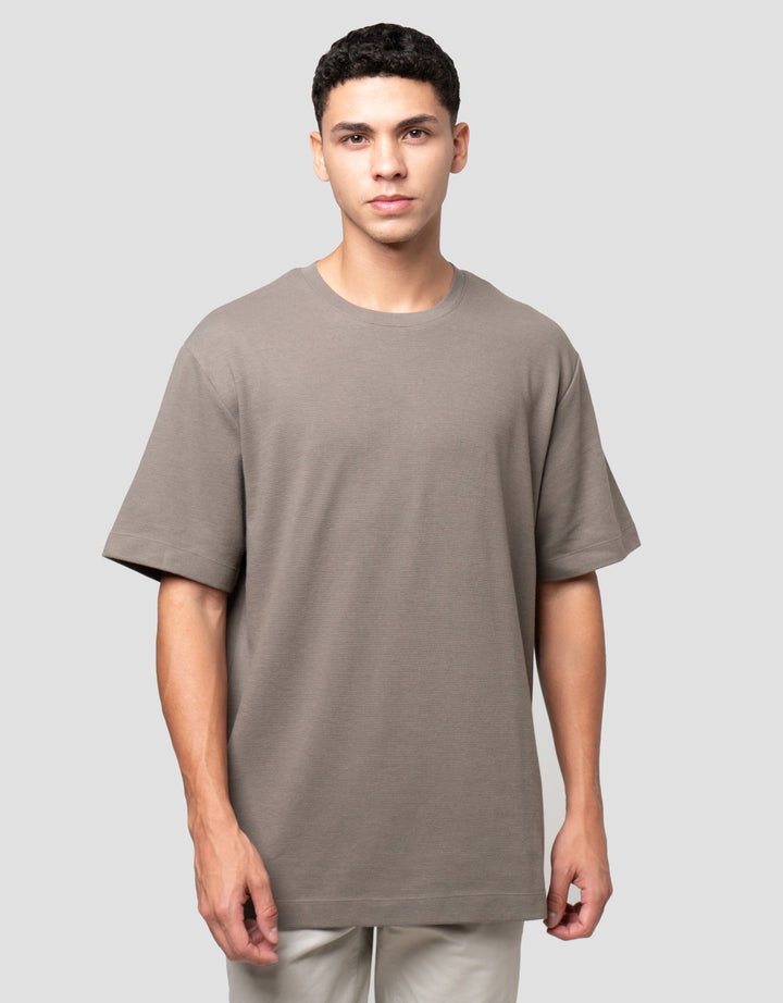 Cole Solid Texture Ottoman Roundneck Kaos Pria