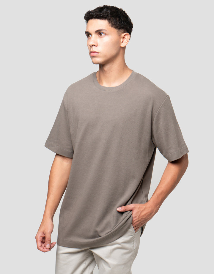 Cole Solid Texture Ottoman Roundneck Kaos Pria