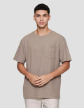 Cole Solid Texture Mess Roundneck Pocket Kaos Pria