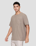 Cole Solid Texture Mess Roundneck Pocket Kaos Pria