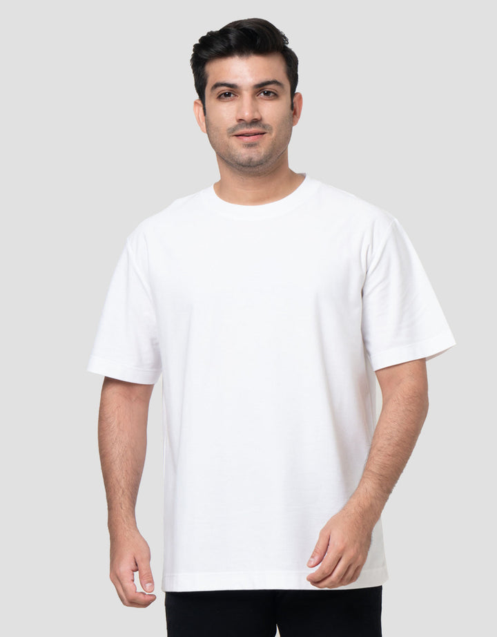 Cole Solid Texture Twill Knit Roundneck Kaos Pria