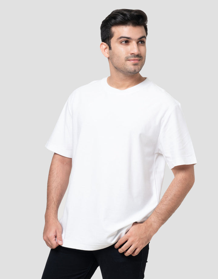 Cole Solid Texture Twill Knit Roundneck Kaos Pria