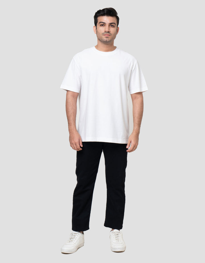 Cole Solid Texture Twill Knit Roundneck Kaos Pria