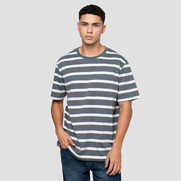 Cole Stripes Jersey Mng Pocket Kaos Pria