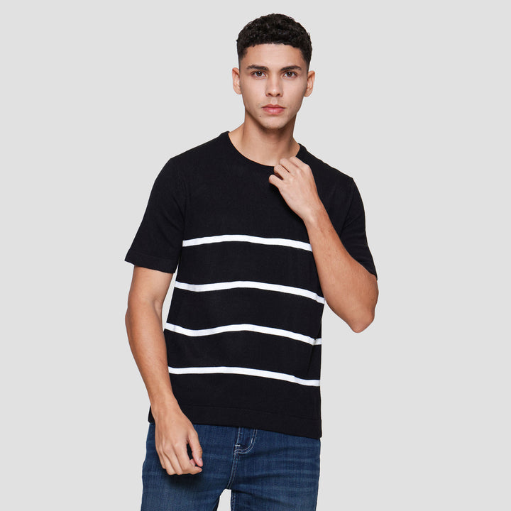 Cole Stripes Flatknit Acrylic Kaos Pria