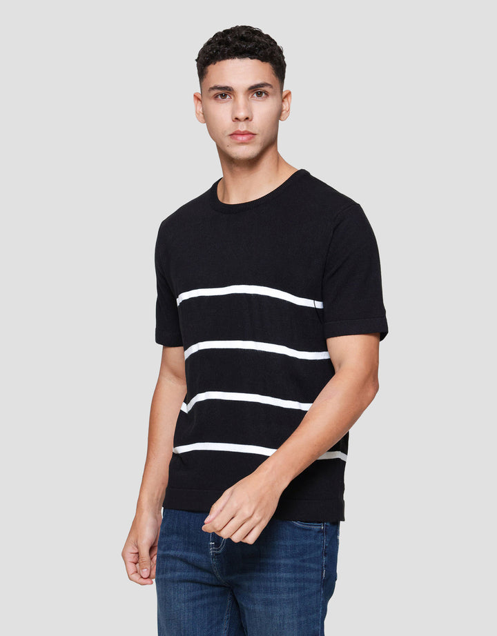 Cole Stripes Flatknit Acrylic Kaos Pria