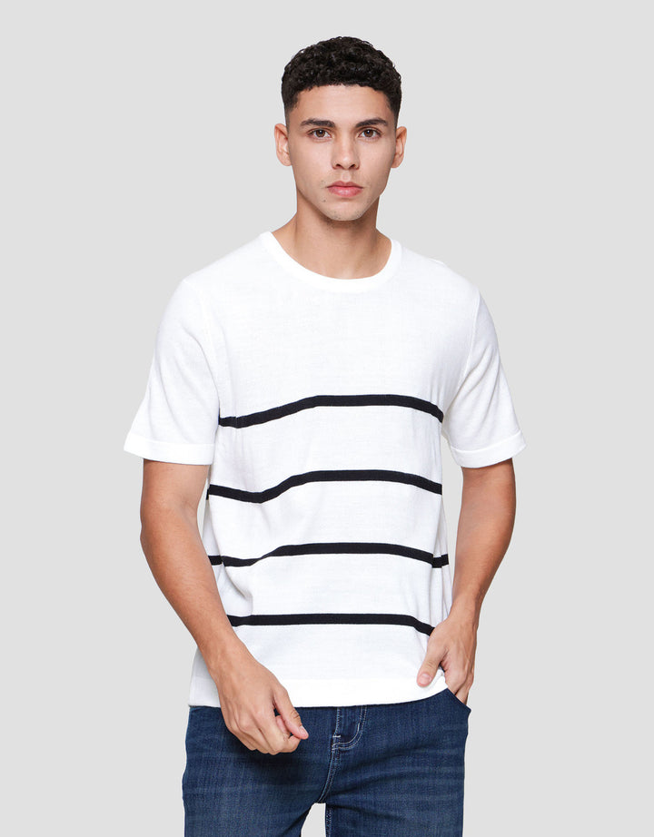 Cole Stripes Flatknit Acrylic Kaos Pria