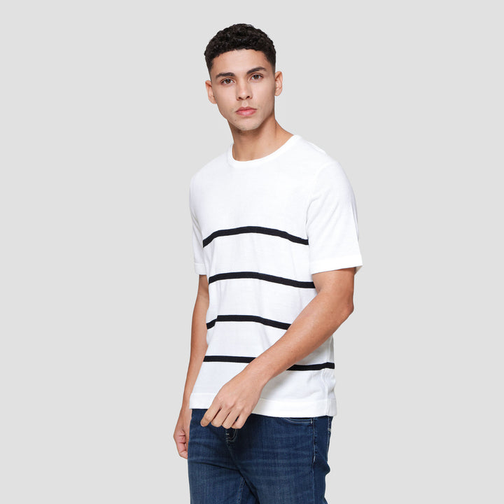 Cole Stripes Flatknit Acrylic Kaos Pria