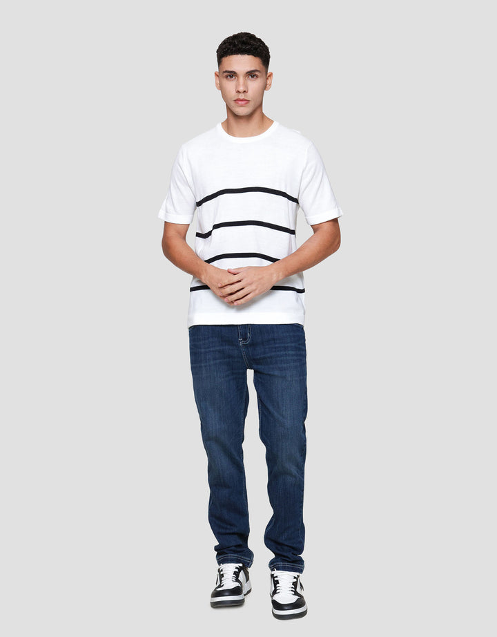 Cole Stripes Flatknit Acrylic Kaos Pria