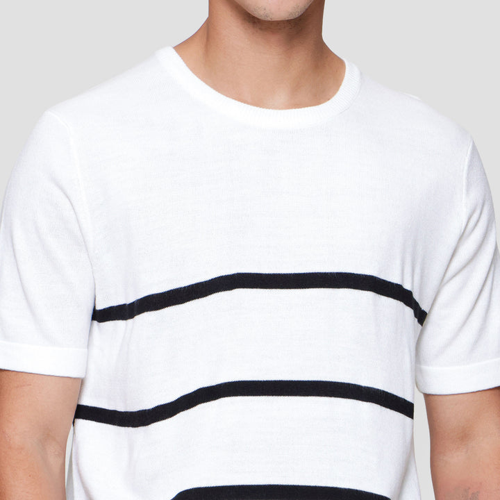 Cole Stripes Flatknit Acrylic Kaos Pria