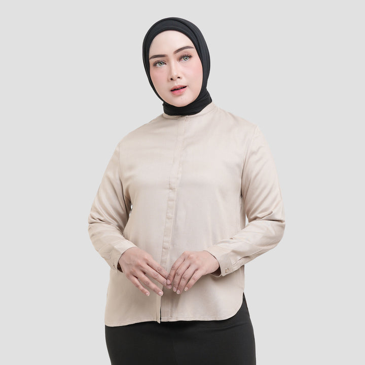 Annisa Drop Shoulder Buttoned Down Twill Kemeja Wanita