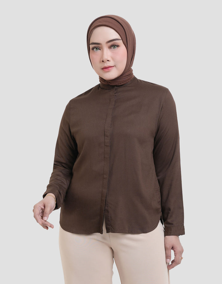 Annisa Drop Shoulder Buttoned Down Twill Kemeja Wanita