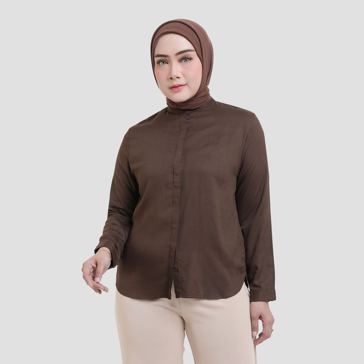 Annisa Drop Shoulder Buttoned Down Twill Kemeja Wanita