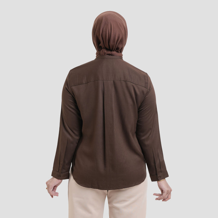 Annisa Drop Shoulder Buttoned Down Twill Kemeja Wanita