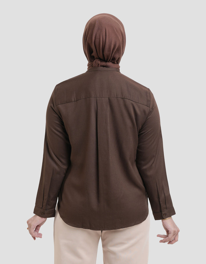 Annisa Drop Shoulder Buttoned Down Twill Kemeja Wanita