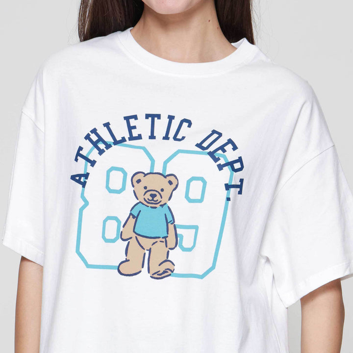 Nevada Solid Comb Bear Athletic Dept Kaos Oversize Wanita