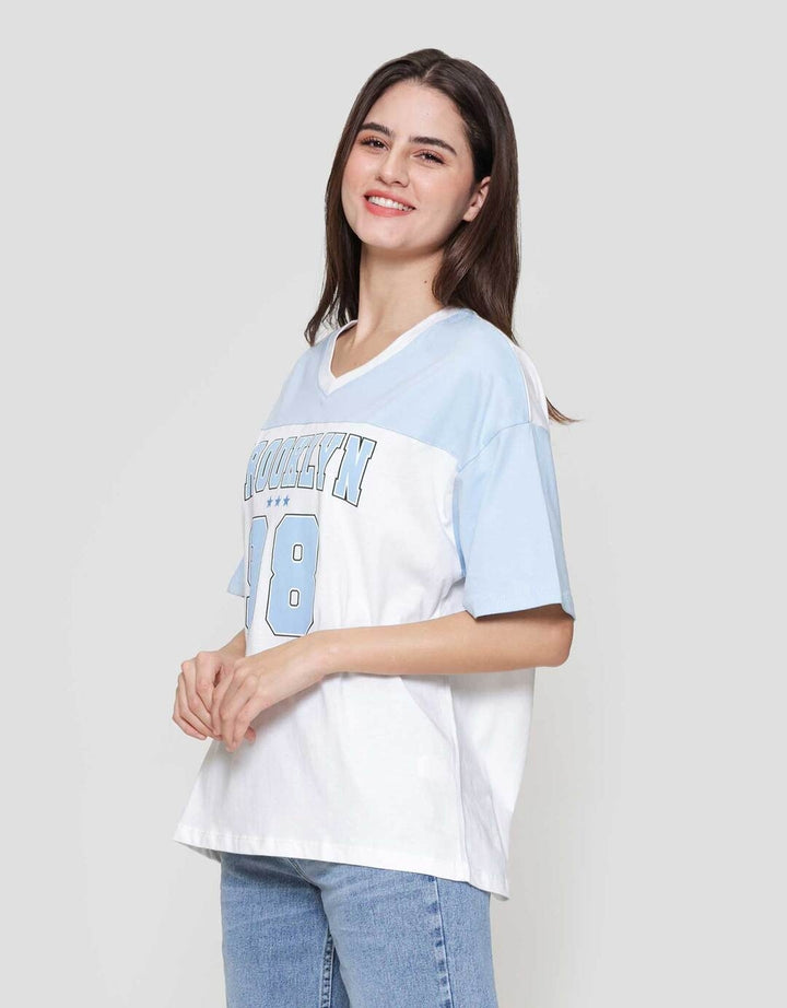 Nevada Solid Comb Jersey Brooklyn Kaos Oversize Wanita