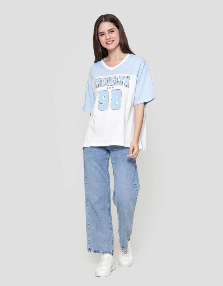 Nevada Solid Comb Jersey Brooklyn Kaos Oversize Wanita