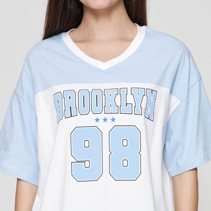 Nevada Solid Comb Jersey Brooklyn Kaos Oversize Wanita