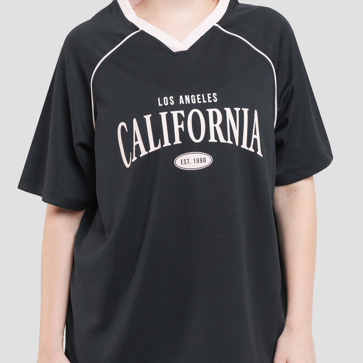 Nevada Polymesh Los Angeles California Kaos Oversize Wanita