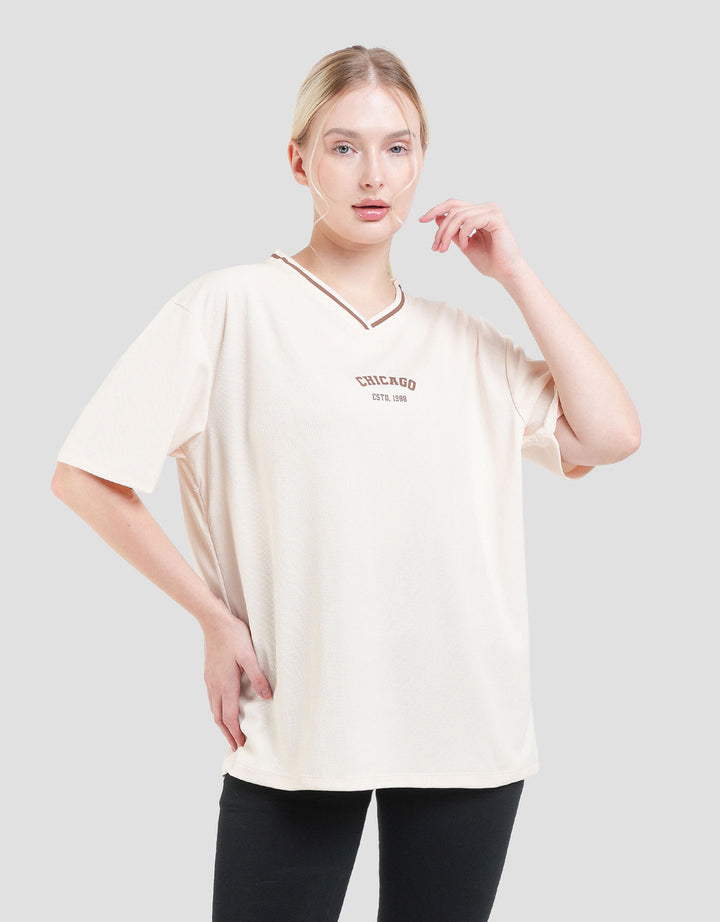 Nevada Polymesh Los Chicago Kaos Oversize Wanita