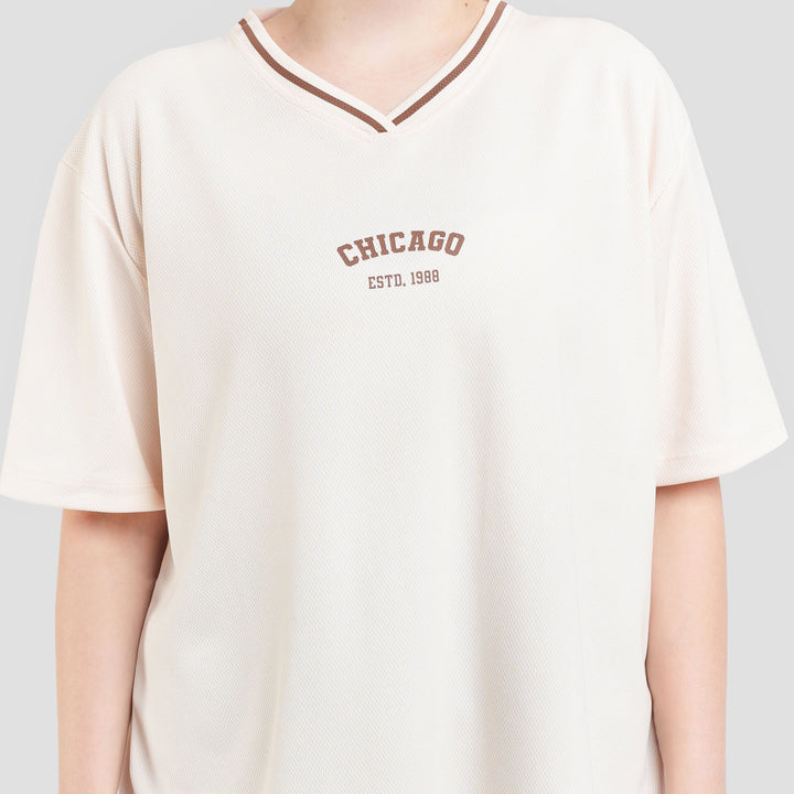 Nevada Polymesh Los Chicago Kaos Oversize Wanita