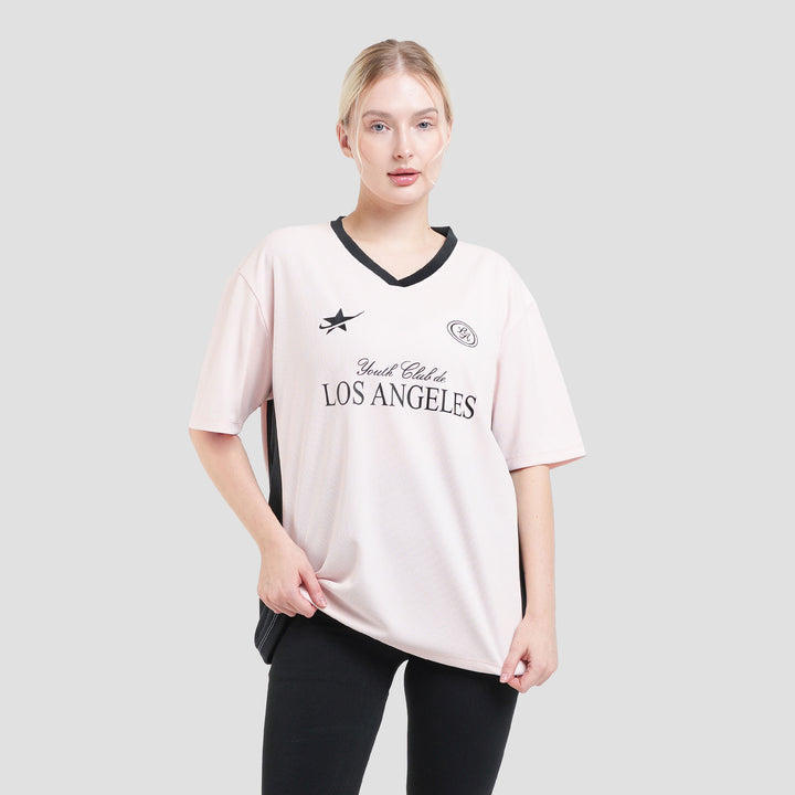 Nevada Polymesh Youth Club De Los Angeles Kaos Oversize Wanita