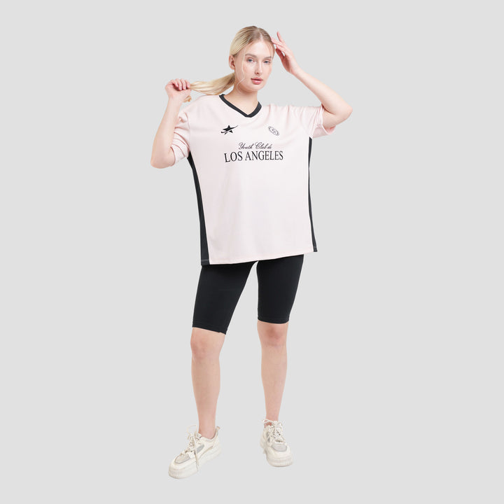Nevada Polymesh Youth Club De Los Angeles Kaos Oversize Wanita