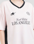 Nevada Polymesh Youth Club De Los Angeles Kaos Oversize Wanita