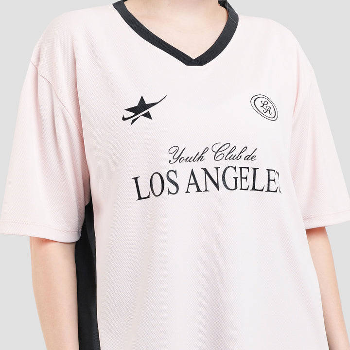 Nevada Polymesh Youth Club De Los Angeles Kaos Oversize Wanita