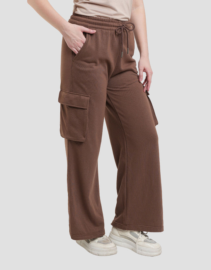 Nevada Solid French Wideleg Celana Cargo Wanita