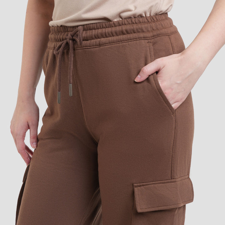 Nevada Solid French Wideleg Celana Cargo Wanita