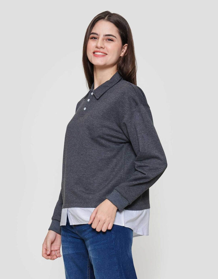 Nevada French Collar Comb Woven Sweater Wanita