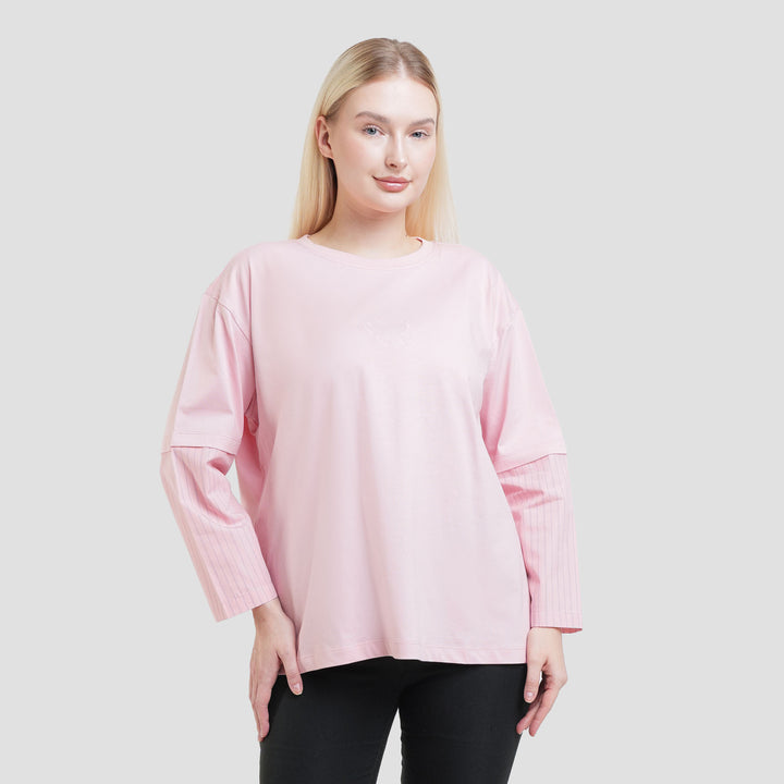 Nevada Combed Woven Sleeve Sweater Wanita