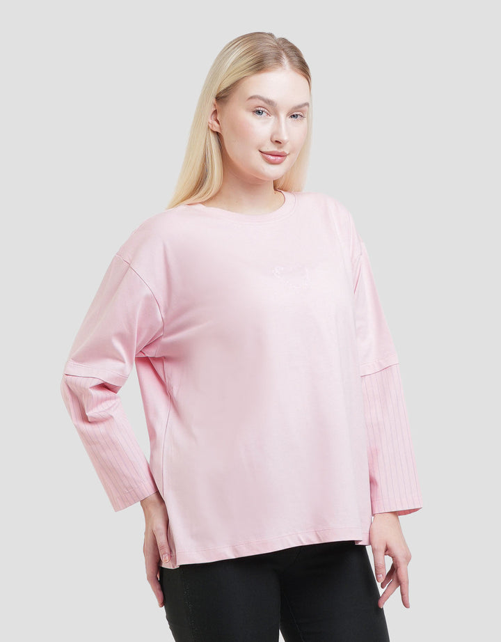 Nevada Combed Woven Sleeve Sweater Wanita