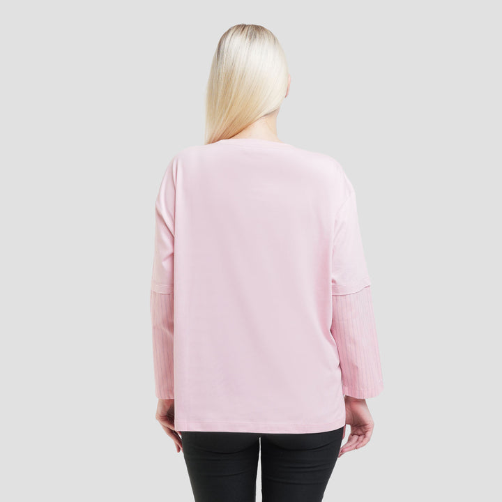 Nevada Combed Woven Sleeve Sweater Wanita