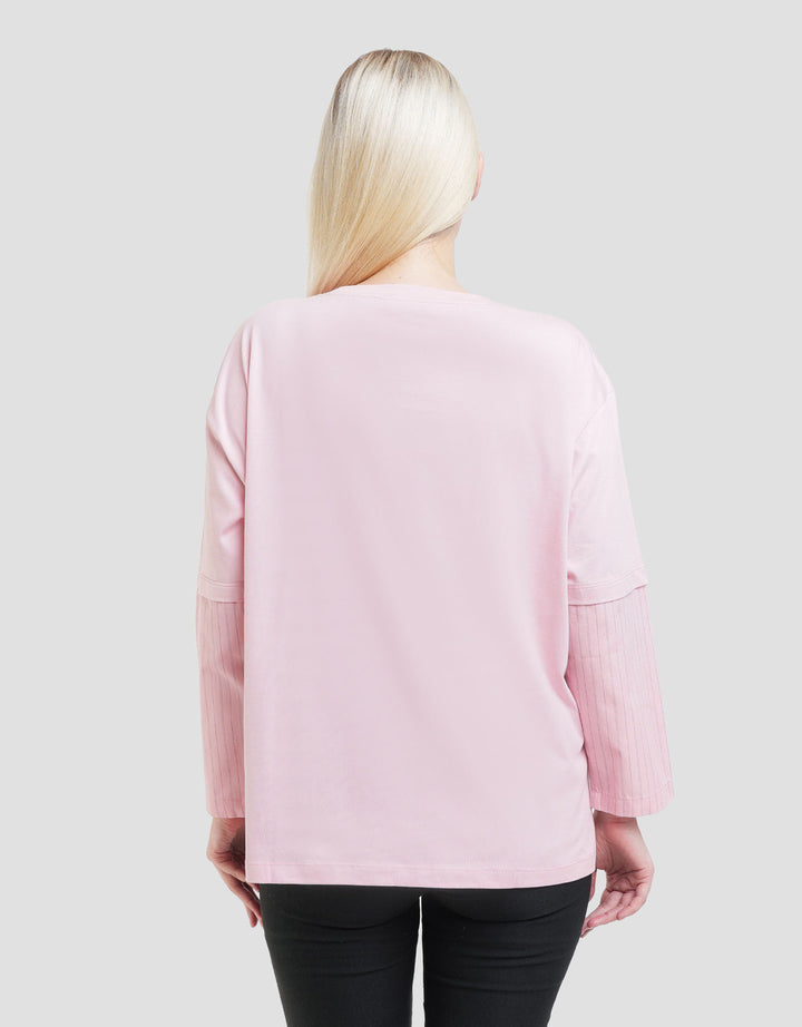 Nevada Combed Woven Sleeve Sweater Wanita