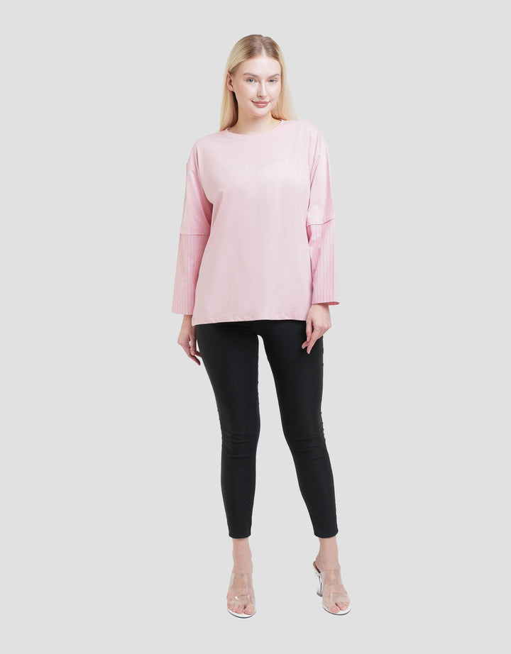 Nevada Combed Woven Sleeve Sweater Wanita