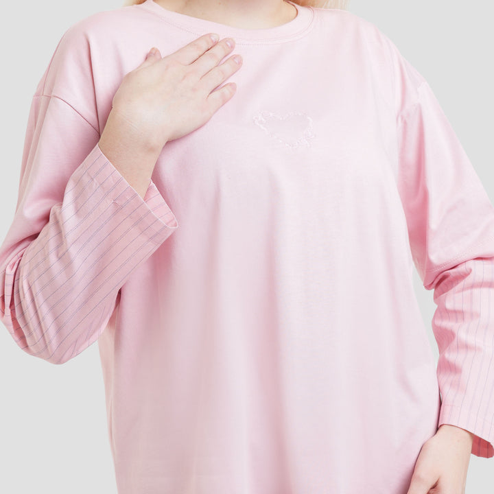 Nevada Combed Woven Sleeve Sweater Wanita