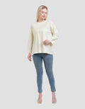 Nevada Combed Woven Sleeve Sweater Wanita