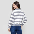 Nevada Babyterry Reg Stripe W/ Zipper Sweater Wanita